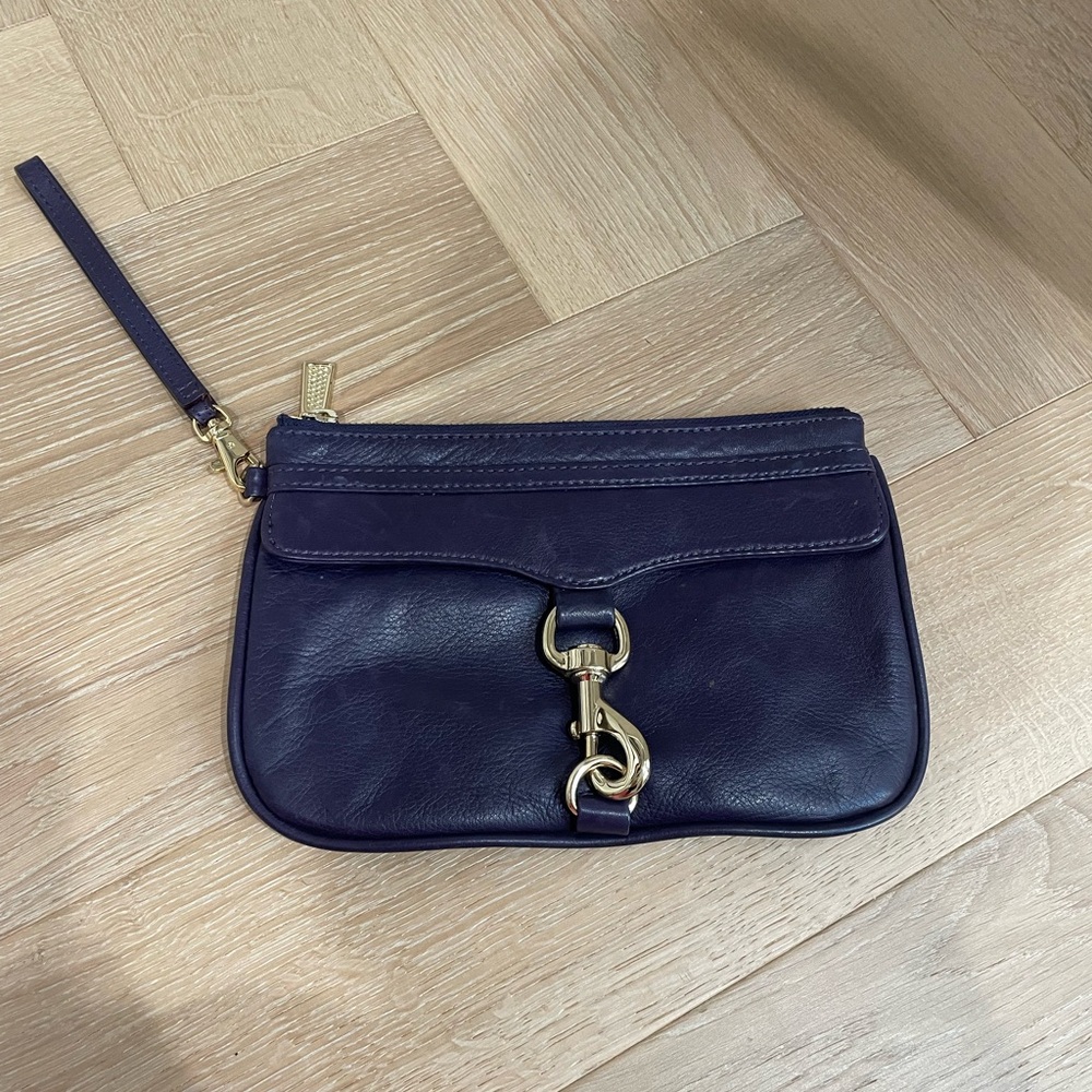Rebecca Minkoff Dark Purple Leather Wristlet